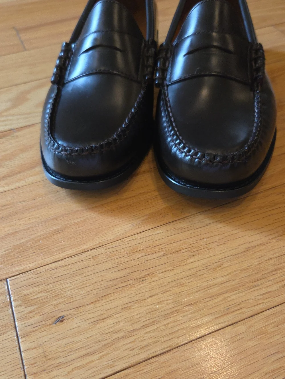 J. Crew Camden Classic Leather Penny Loafers in Dark Brown With Rubber Soles